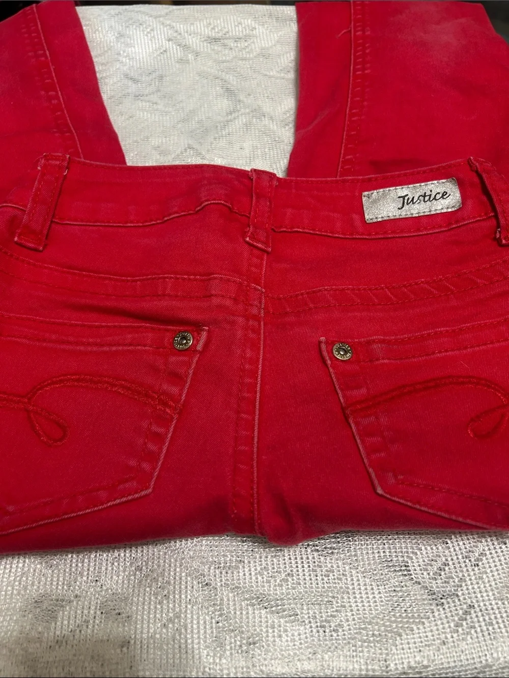 Justice Red Girls Jeans - Slim Fit